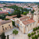Vista aérea de la abadía de Sant Cugat del Vallés, Barcelona.