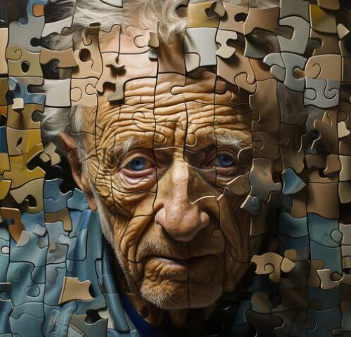 Ilustración del Alzheimer en una persona anciana