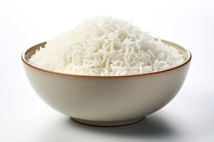 Cuenco de arroz blanco
